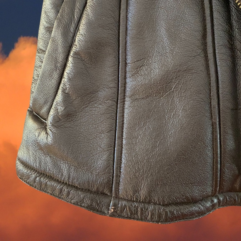 ❤️‍🔥FANTASTIC Vintage Wilsons Leather Faux Fur Lined Hooded Belted Winter Coat - Picture 13 of 14